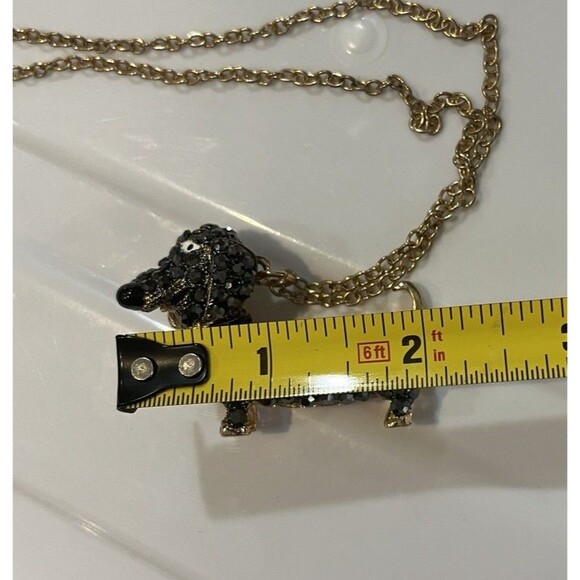 BETSEY JOHNSON Dachshund Necklace Colorful Black Crystals Dog Lovers - Picture 10 of 11